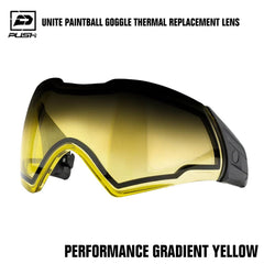 Push Paintball Unite Paintball Goggle Mask Thermal Replacement Lens - Performance Gradient Yellow Push Paintball