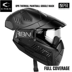 Carbon OPR Full Head Coverage Thermal Paintball Goggles Mask - Black Carbon Paintball