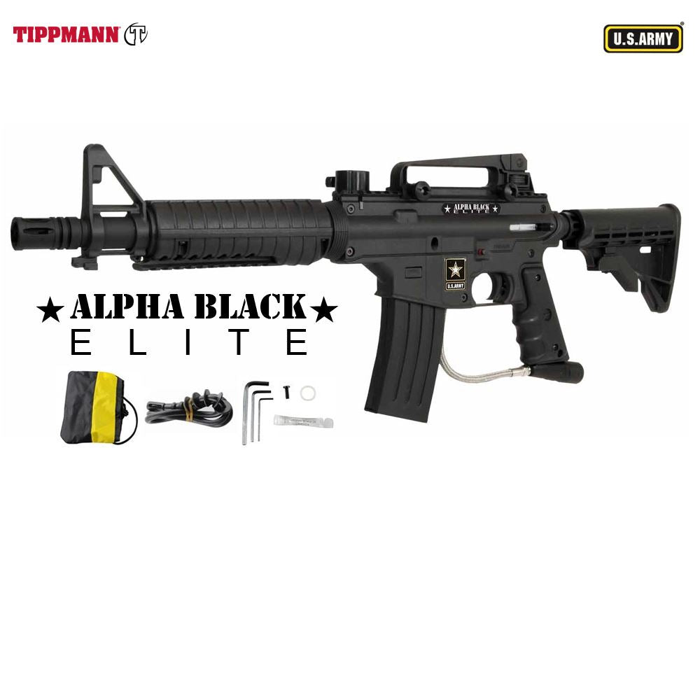 Tippmann U.S. Army Alpha Black Elite Tactical Paintball Gun - Black T106010 Tippmann