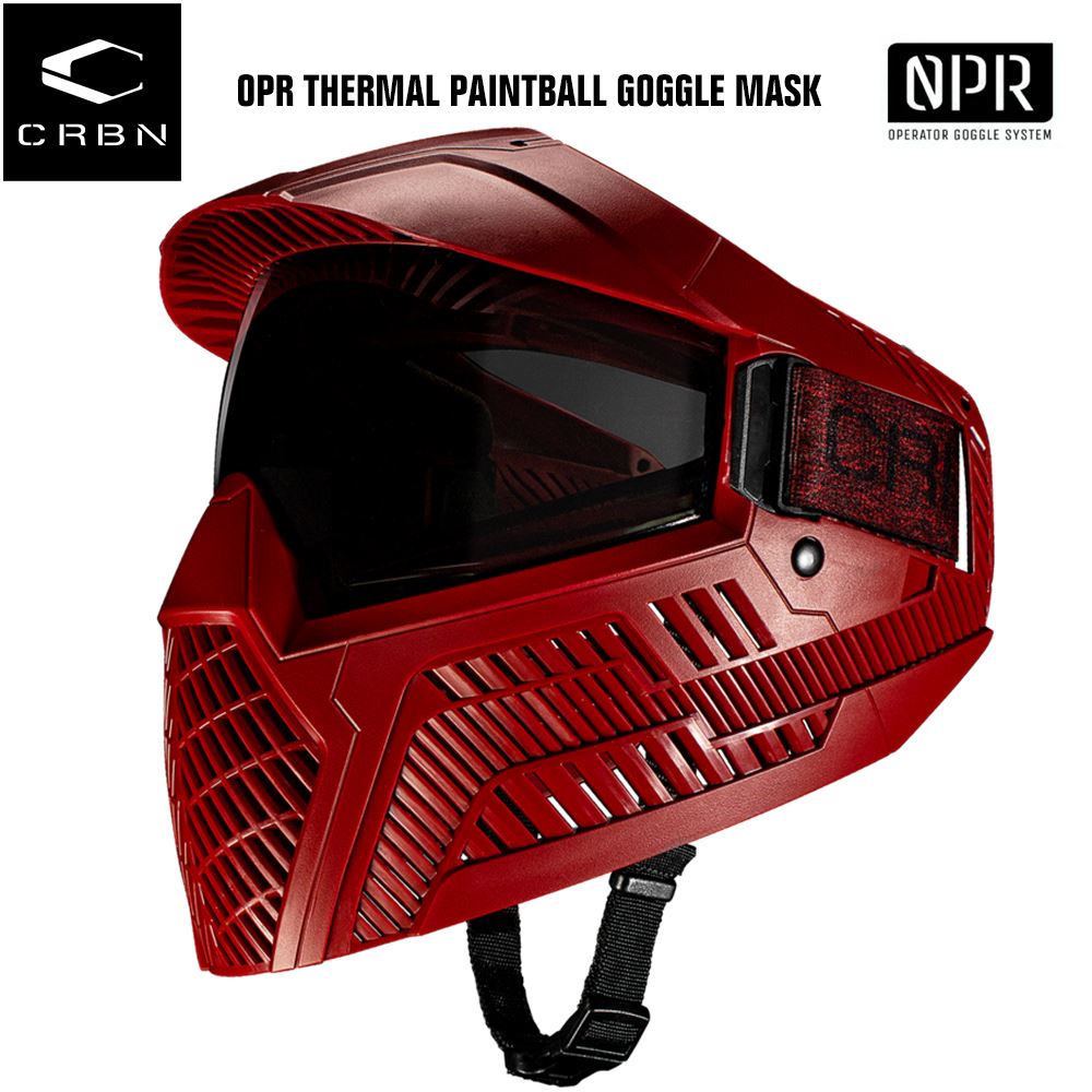 Carbon OPR Thermal Paintball Goggles Mask - Dark Red Carbon Paintball