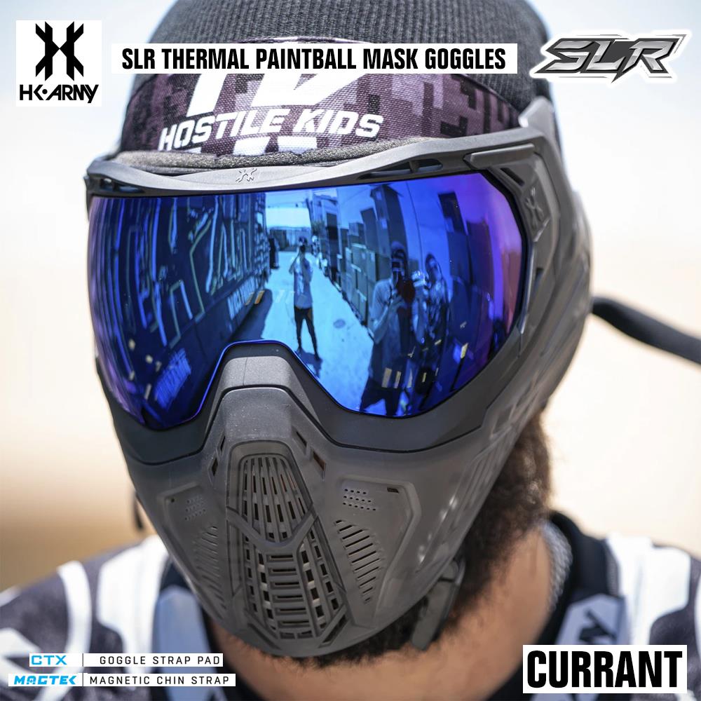 HK Army SLR Thermal Paintball Mask Goggles - Currant (Black/Black/Smoke) - Arctic Thermal Lens HK Army