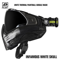 Push Paintball Unite Thermal Paintball Goggle Mask - Infamous White Skull Push Paintball