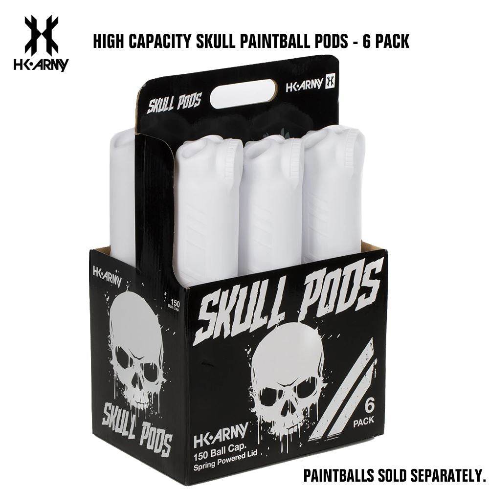HK Army High Capacity Skull Pods - 6 Pack std config, pod, field ready reloads, for pod packs, top view