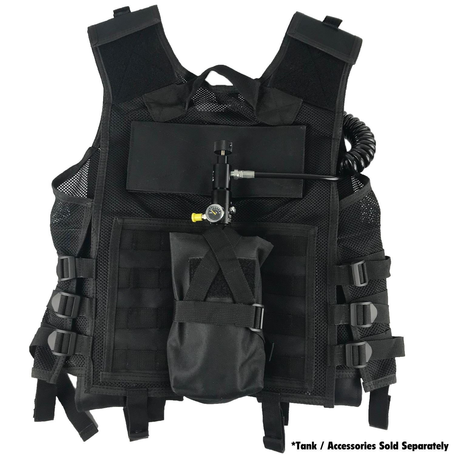 Maddog Tactical Battle Vest w/ Pods & Standard Remote Coil Paintball Package - Black Maddog