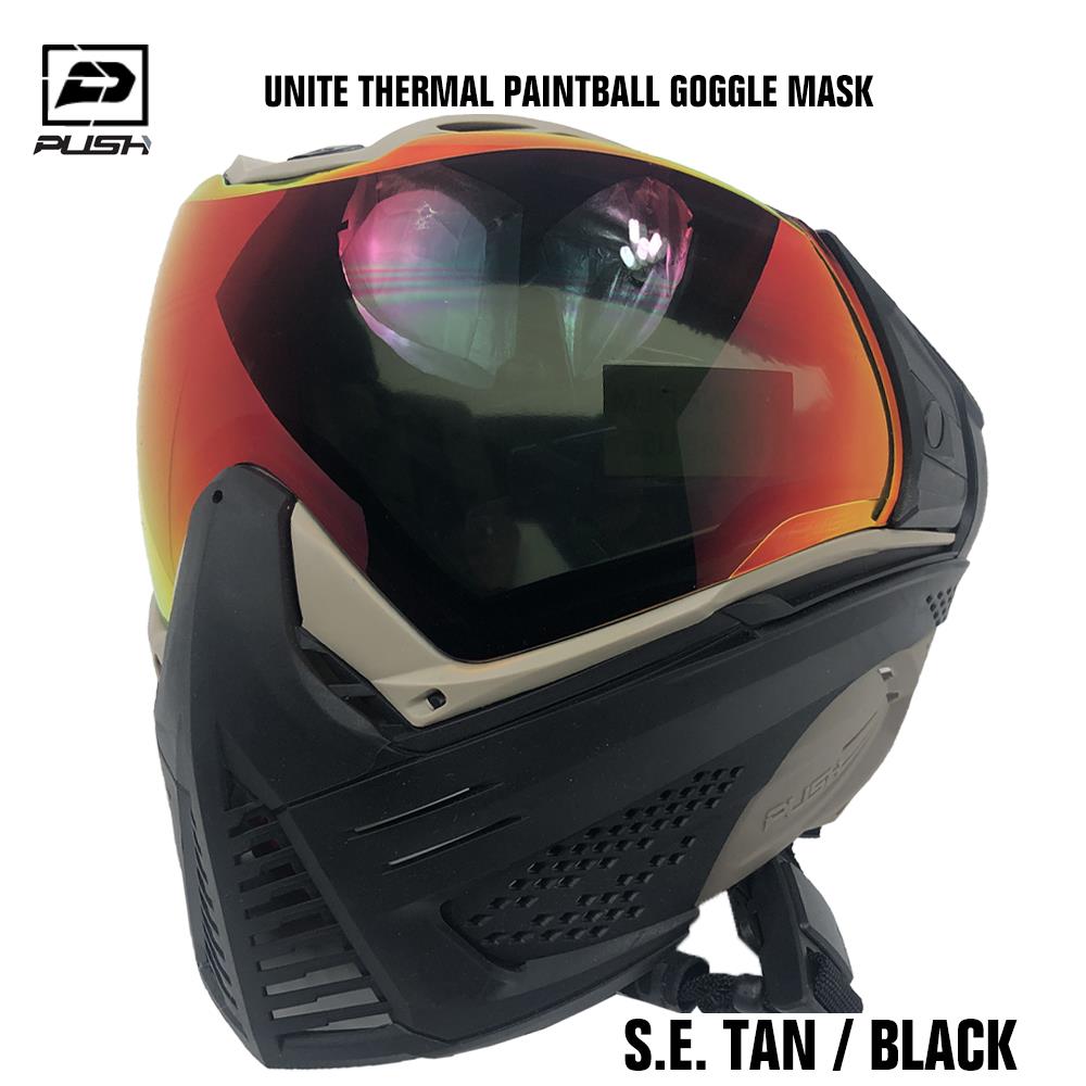 Push Paintball Unite Thermal Paintball Goggle Mask - Special Edition Tan / Black Push Paintball