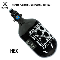 HK Army Hex 68/4500 Extra Lite Carbon Fiber Compressed Air HPA Paintball Tank - V2 Pro Reg - Black/White HK Army