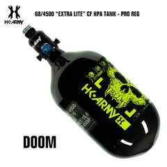 HK Army Doom 68/4500 Extra Lite Carbon Fiber Compressed Air HPA Paintball Tank - V2 Pro Reg - Black/Green HK Army