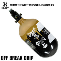 HK Army 68/4500 "Extra Lite" Compressed Air HPA Paintball Tank with Standard Reg - Off Break Drip - Black Gold HK Army