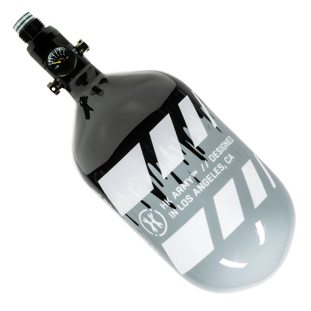 HK Army 68/4500 "Extra Lite" Compressed Air HPA Paintball Tank with Standard Reg - Off Break Drip - Grey Black HK Army