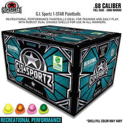 GI 1 Star .68 Caliber Paintballs - Yellow Shell / Yellow Fill GI Sportz
