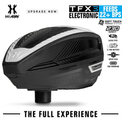 HK Army TFX 3.0 Electronic Paintball Loader - 22+ BPS - Black/White HK Army
