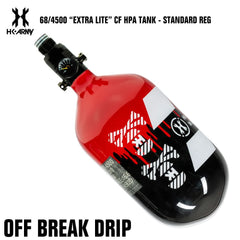 HK Army 68/4500 "Extra Lite" Compressed Air HPA Paintball Tank with Standard Reg - Off Break Drip - Black Red HK Army
