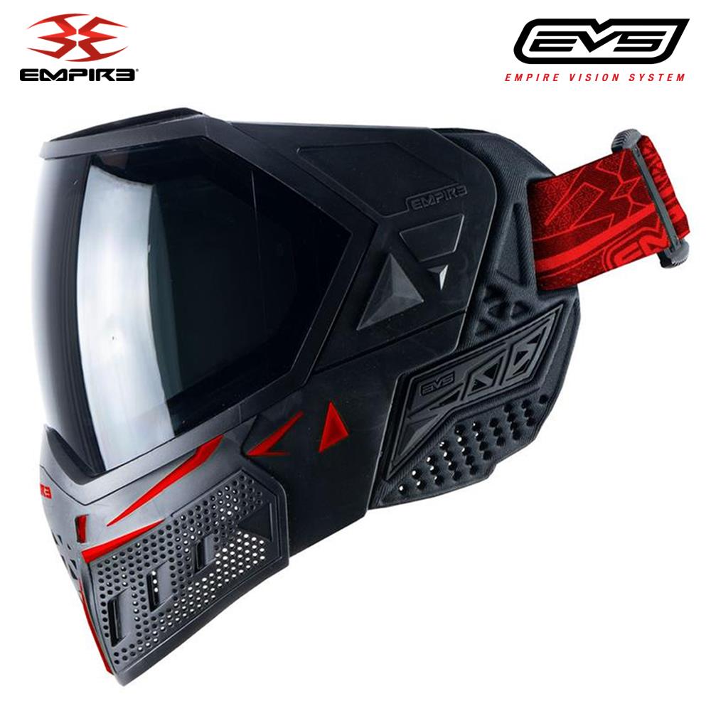 Empire EVS Thermal Paintball Mask - Black / Red - Ninja & Clear Thermal Lenses Empire