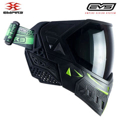 Empire EVS Thermal Paintball Mask - Black / Lime Green - Ninja & Clear Thermal Lenses Empire