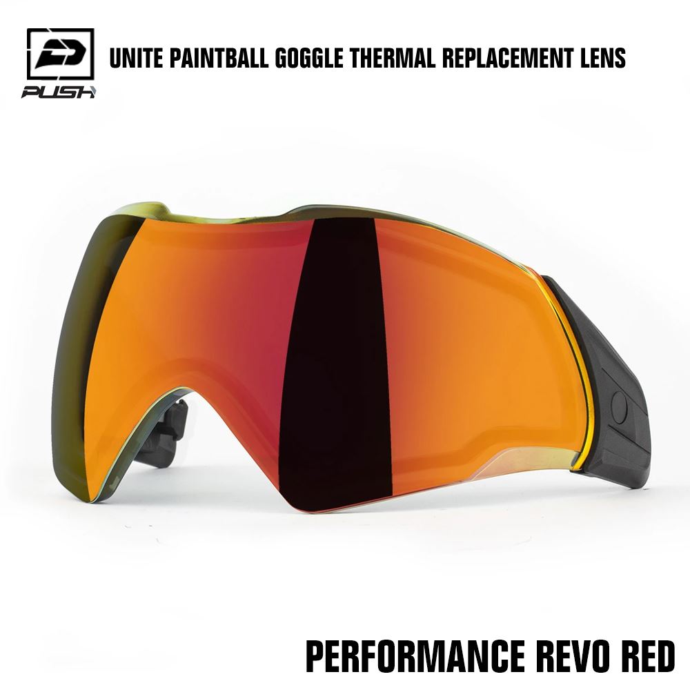 Push Paintball Unite Paintball Goggle Mask Thermal Replacement Lens - Performance REVO Red Push Paintball