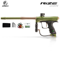 Dye Rize CZR Full Auto Paintball Gun Marker w/ 48/3000 HPA Tank, Empire Halo Too Loader, Empire Helix Thermal Mask, Neck Protector, 4+3 Harness & (4) Pods Starter Package