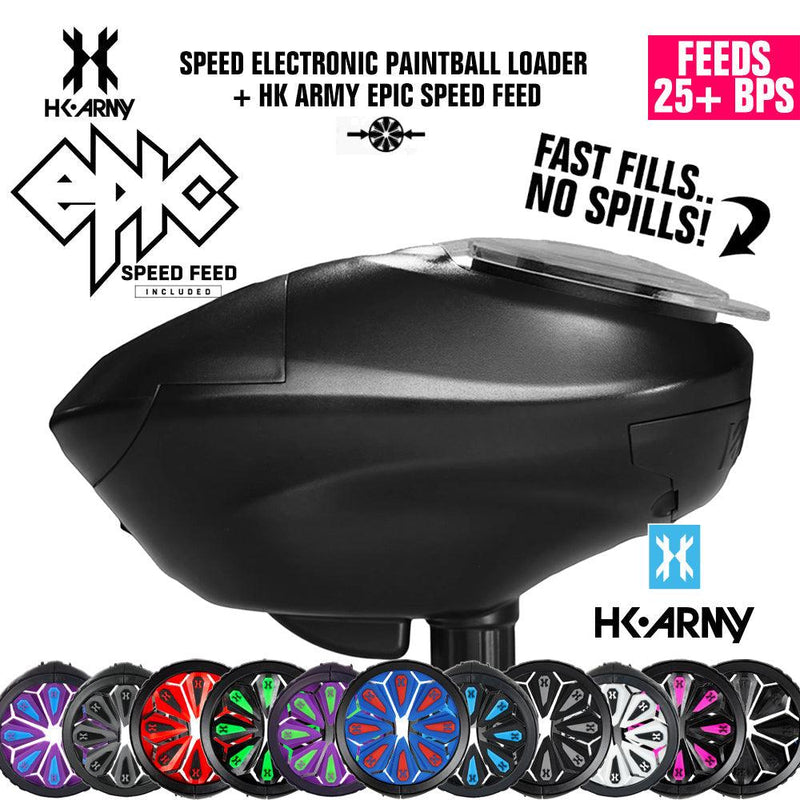 HK Army Speed Electronic Paintball Loader with Epic Speed Feed - 25+ BPS HK Army