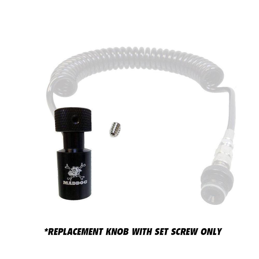 Maddog Paintball Remote quick disconnect knob with set screw for replacement on remote coils and dual valve fill stations