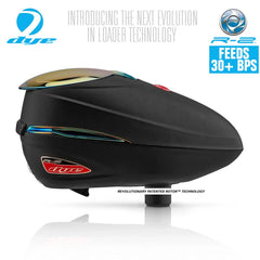 Dye Rotor R2 Electronic Paintball Loader - Black/Fire Dye
