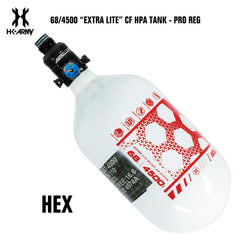 HK Army Hex 68/4500 Extra Lite Carbon Fiber Compressed Air HPA Paintball Tank - V2 Pro Reg - White/Red HK Army