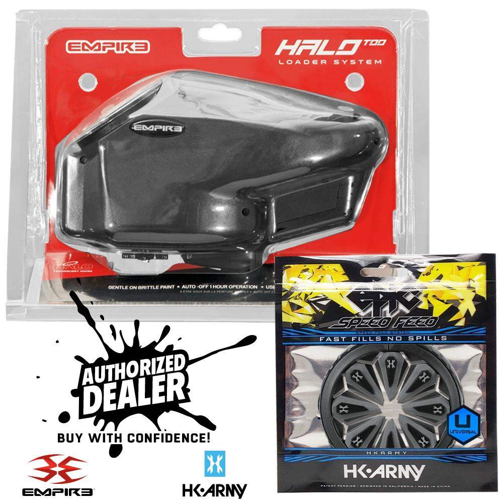 Empire Halo Too Electronic Paintball Loader with HK Army Epic Speed Feed - 20+ BPS