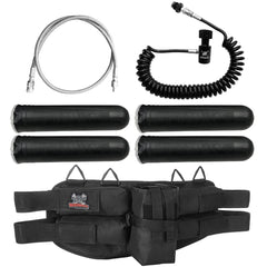 Maddog 4+1 Paintball Harness with Paintball Pods, Quick Disconnect Remote Coil, and Fill Whip Combo Maddog