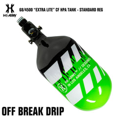 HK Army 68/4500 "Extra Lite" Compressed Air HPA Paintball Tank with Standard Reg - Off Break Drip - Green Black HK Army