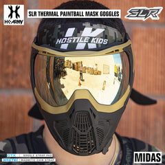 HK Army SLR Thermal Paintball Mask Goggles - Midas (Gold/Black) - Prestige Gold Thermal Lens HK Army