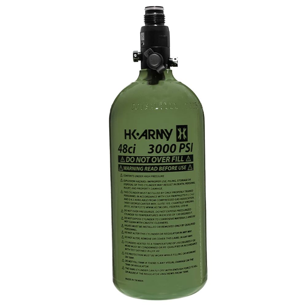 HK Army 48/3000 Aluminum Compressed Air HPA Paintball Tank - Olive HK Army