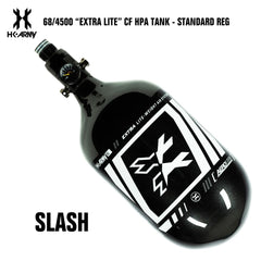 HK Army Slash 68/4500 Extra Lite Carbon Fiber Compressed Air HPA Paintball Tank - Standard Reg - Black/White HK Army