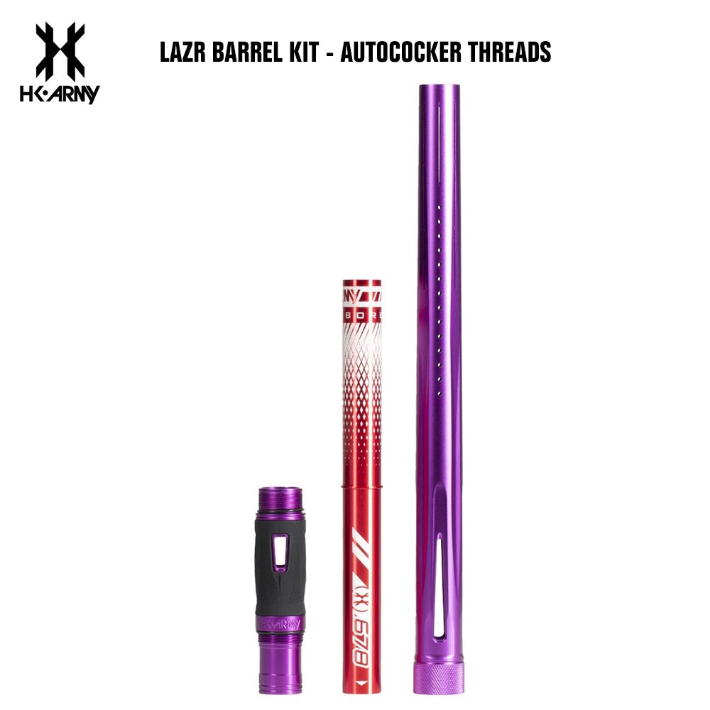 HK Army LAZR Paintball Barrel Kit - Autococker - Dust Purple / Colored Inserts HK Army