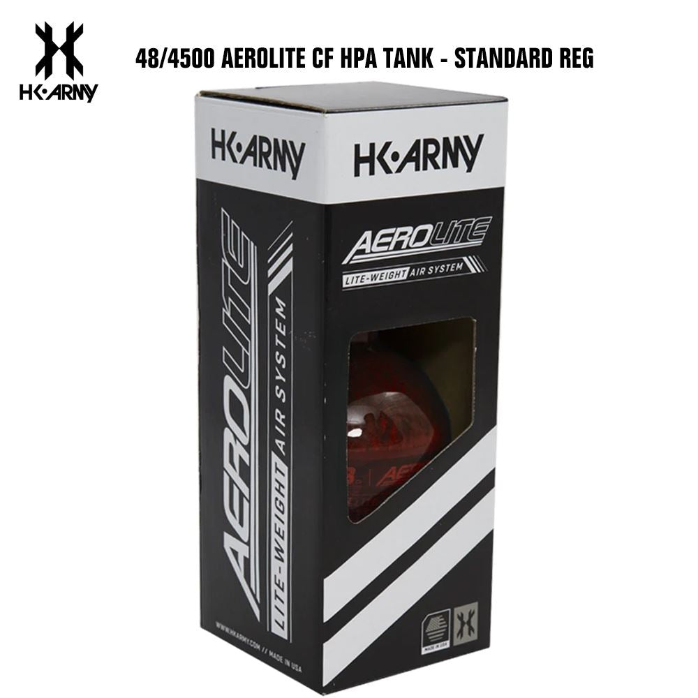 HK Army 48/4500 AEROLITE Compressed Air HPA Paintball Tank - Red HK Army