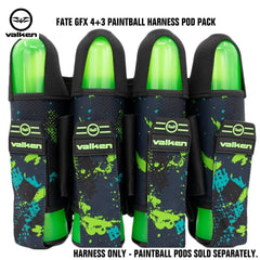 Valken Fate GFX 4+3 Paintball Harness Pod Pack - Green Abstract Valken