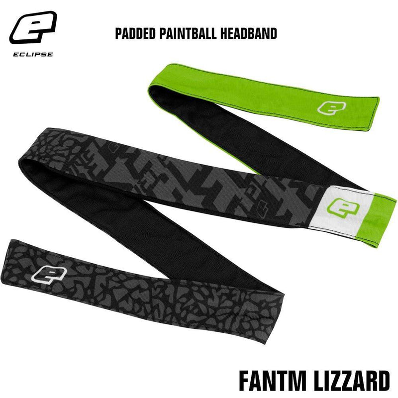 Planet Eclipse Fantm Lizzard padded paintball headband with open-cell foam protection and microfiber sweatband