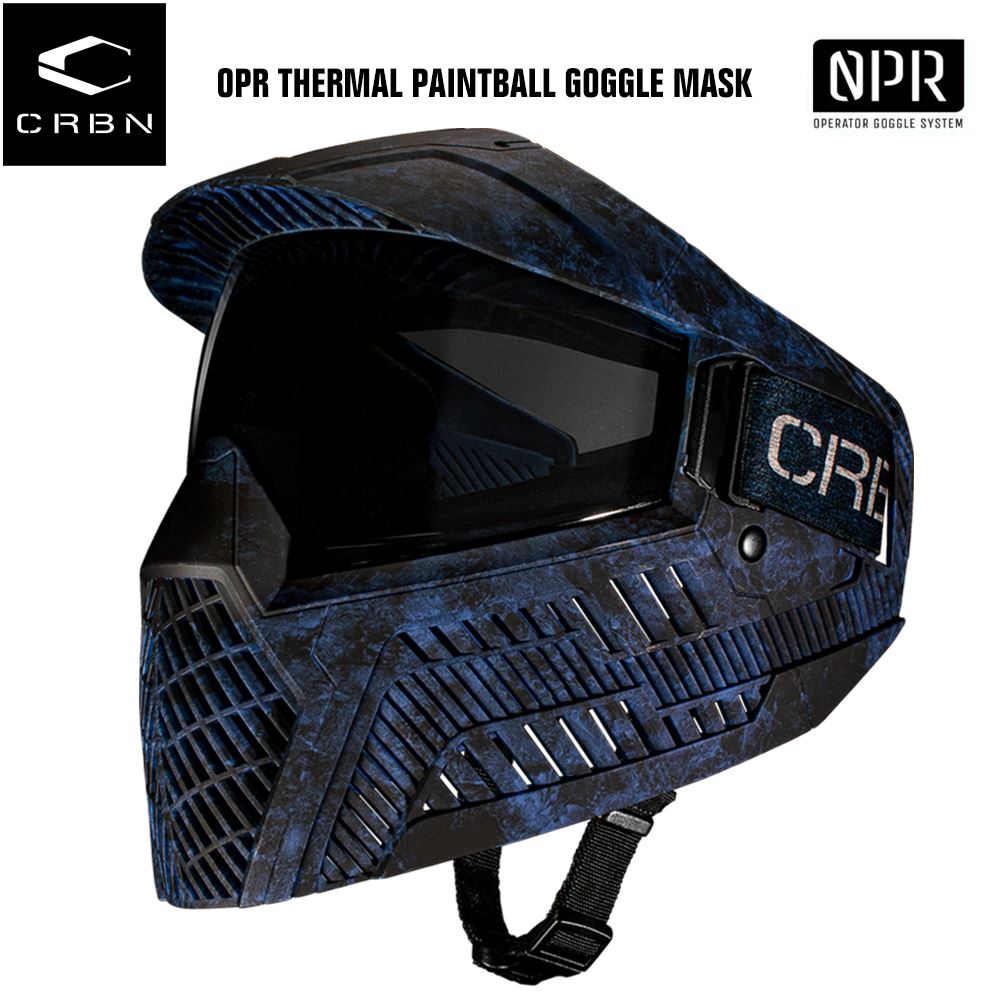 Carbon OPR Thermal Paintball Goggles Mask - Blue Camo Carbon Paintball