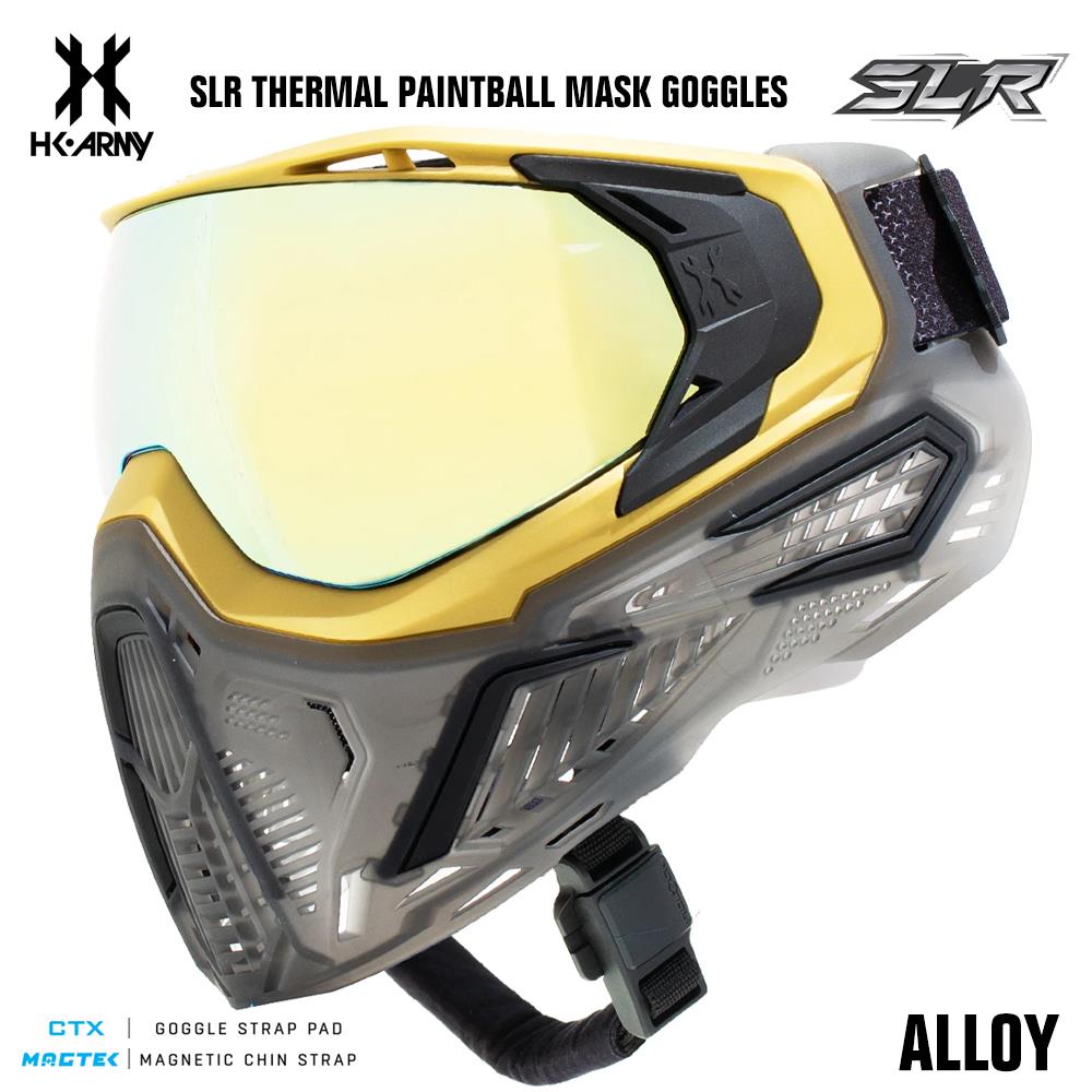 HK Army SLR Thermal Paintball Mask Goggles - Alloy (Gold/Black/Smoke) - Prestige Gold Thermal Lens HK Army
