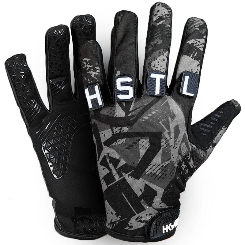 HK Army Freeline Knucklez Gloves in slate with customizable velcro knuckle patches and silicone palm grip for paintball.