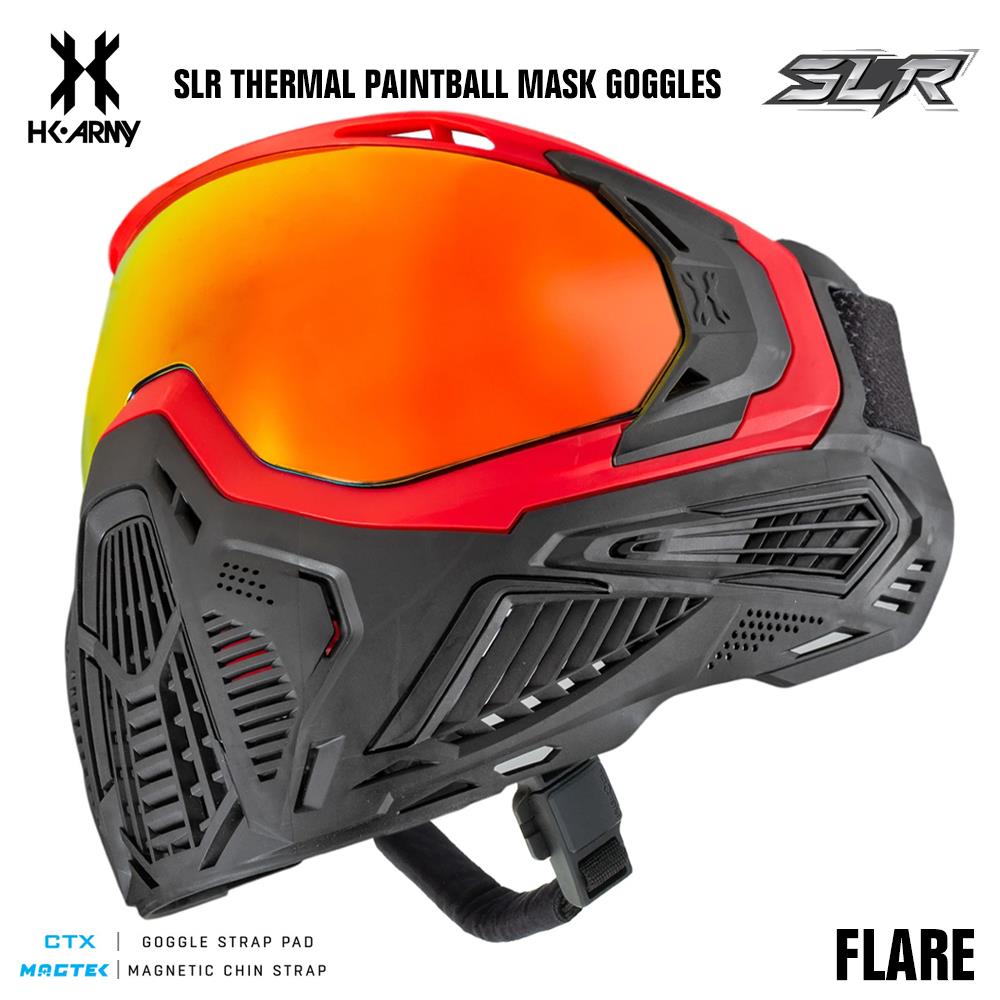 HK Army SLR Thermal Paintball Mask Goggles - Flare (Red/Black)  - Scorch Thermal Lens HK Army