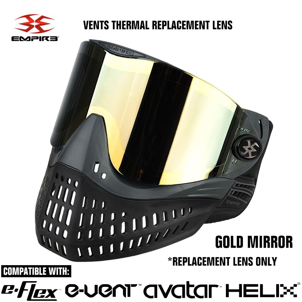 Empire Vents Paintball Mask Goggles Thermal Replacement Lens - Gold Mirror Empire