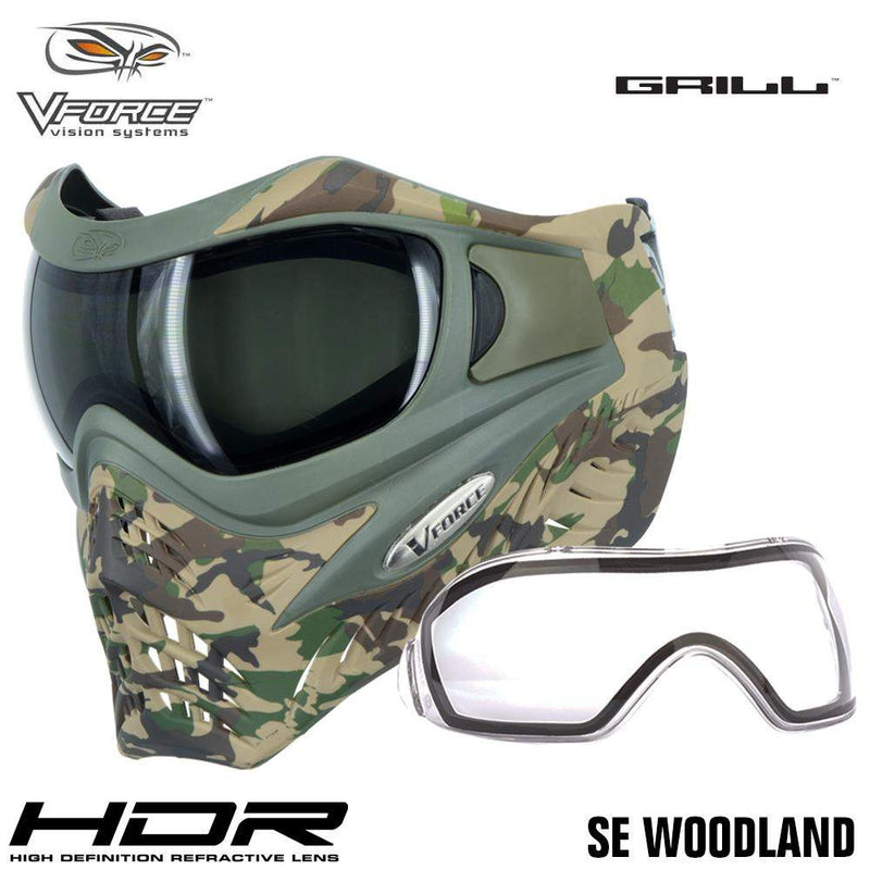 V-Force Grill Thermal Paintball Mask Goggles - SE Woodland Camo V-Force