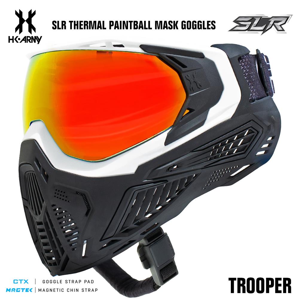 HK Army SLR Thermal Paintball Mask Goggles - Trooper (White/Black/Black) - Scorch Thermal Lens HK Army