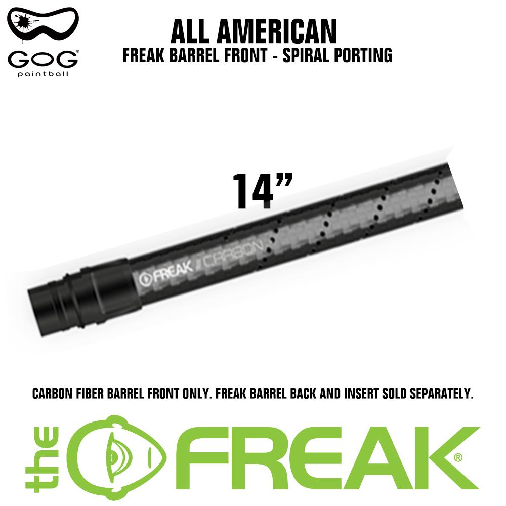 GoG Freak Carbon Fiber All American Paintball Barrel Front - 14" GoG