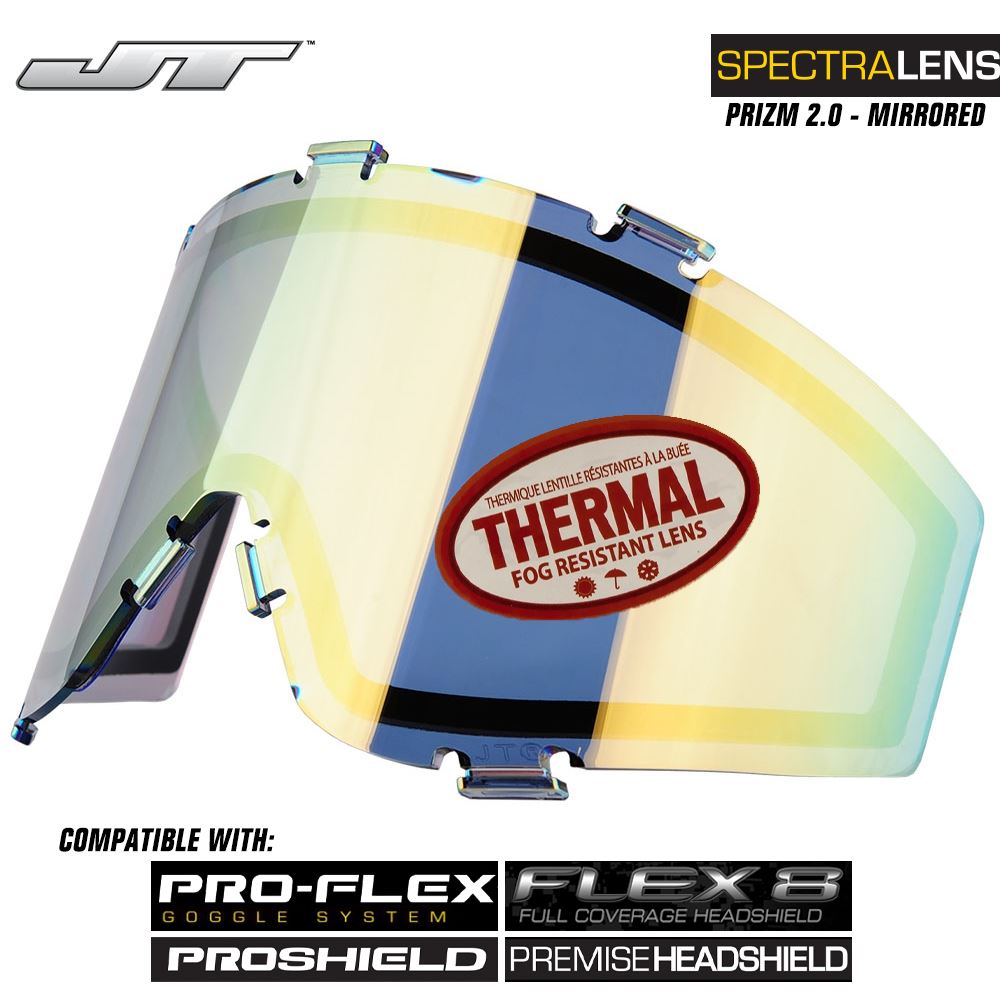 JT Spectra Paintball Mask Dual-Pane Thermal Replacement Lens - Prizm 2.0 Gold JT Paintball
