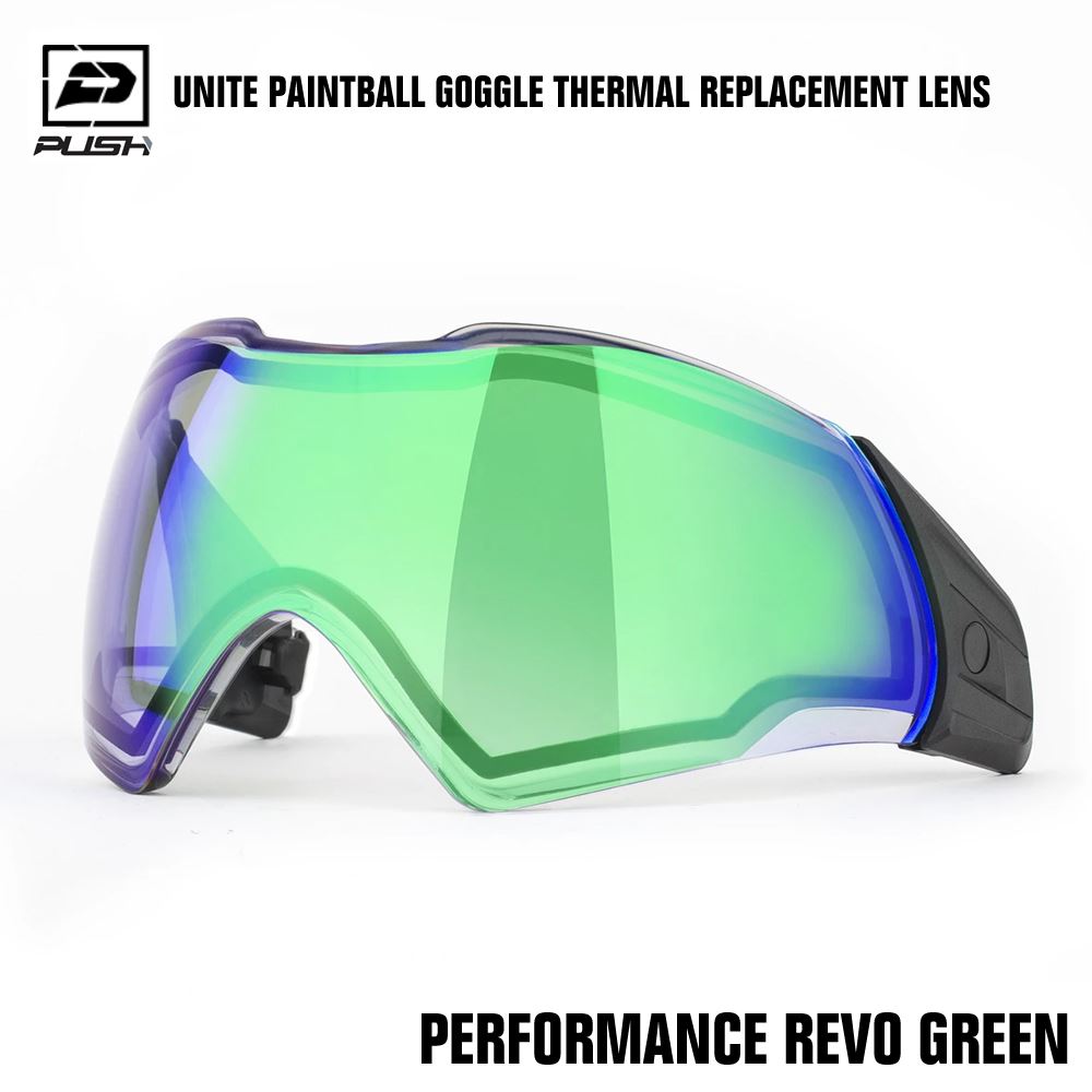 Push Paintball Unite Paintball Goggle Mask Thermal Replacement Lens - Performance REVO Green Lens Push Paintball