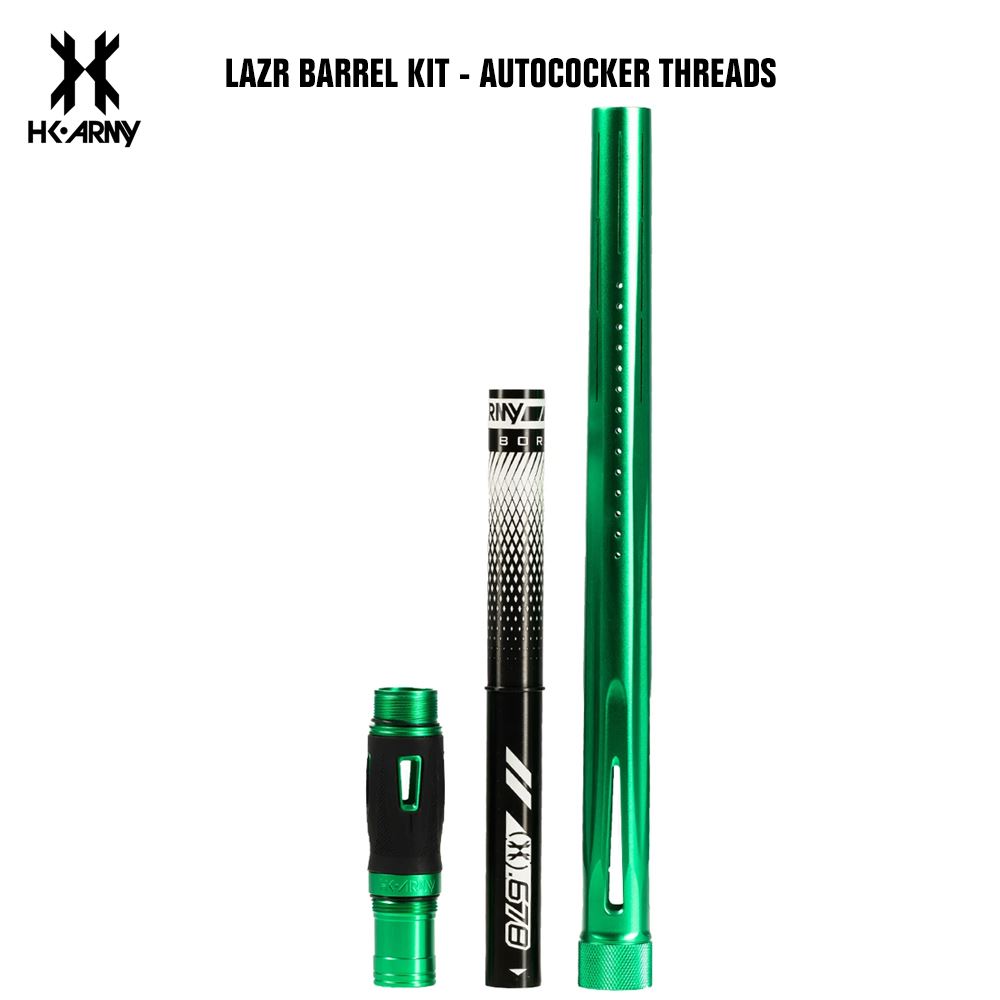 HK Army LAZR Paintball Barrel Kit - Autococker - Dust Green / Black Inserts HK Army