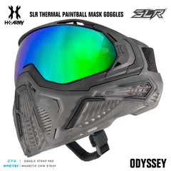 HK Army SLR Thermal Paintball Mask Goggles - Odyssey (Black/Black/Smoke) - Aurora Green Thermal Lens HK Army