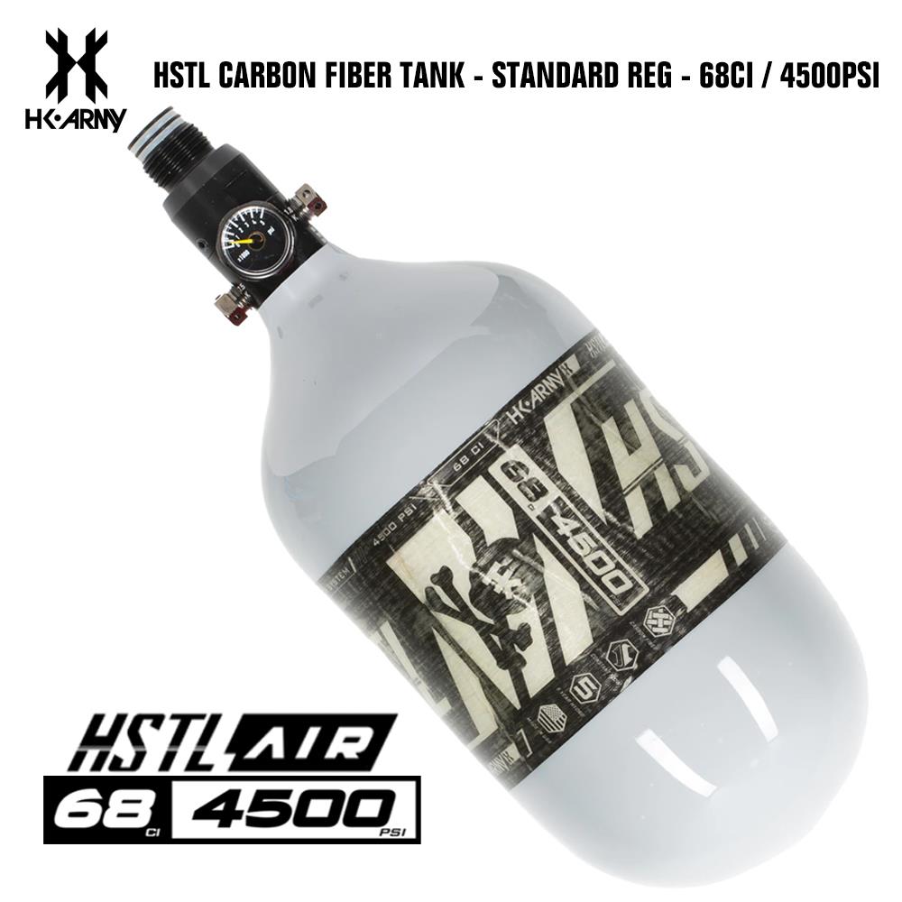 HK Army HSTL 68/4500 Carbon Fiber HPA Compressed Air Paintball Tank System - Standard Reg - Grey HK Army