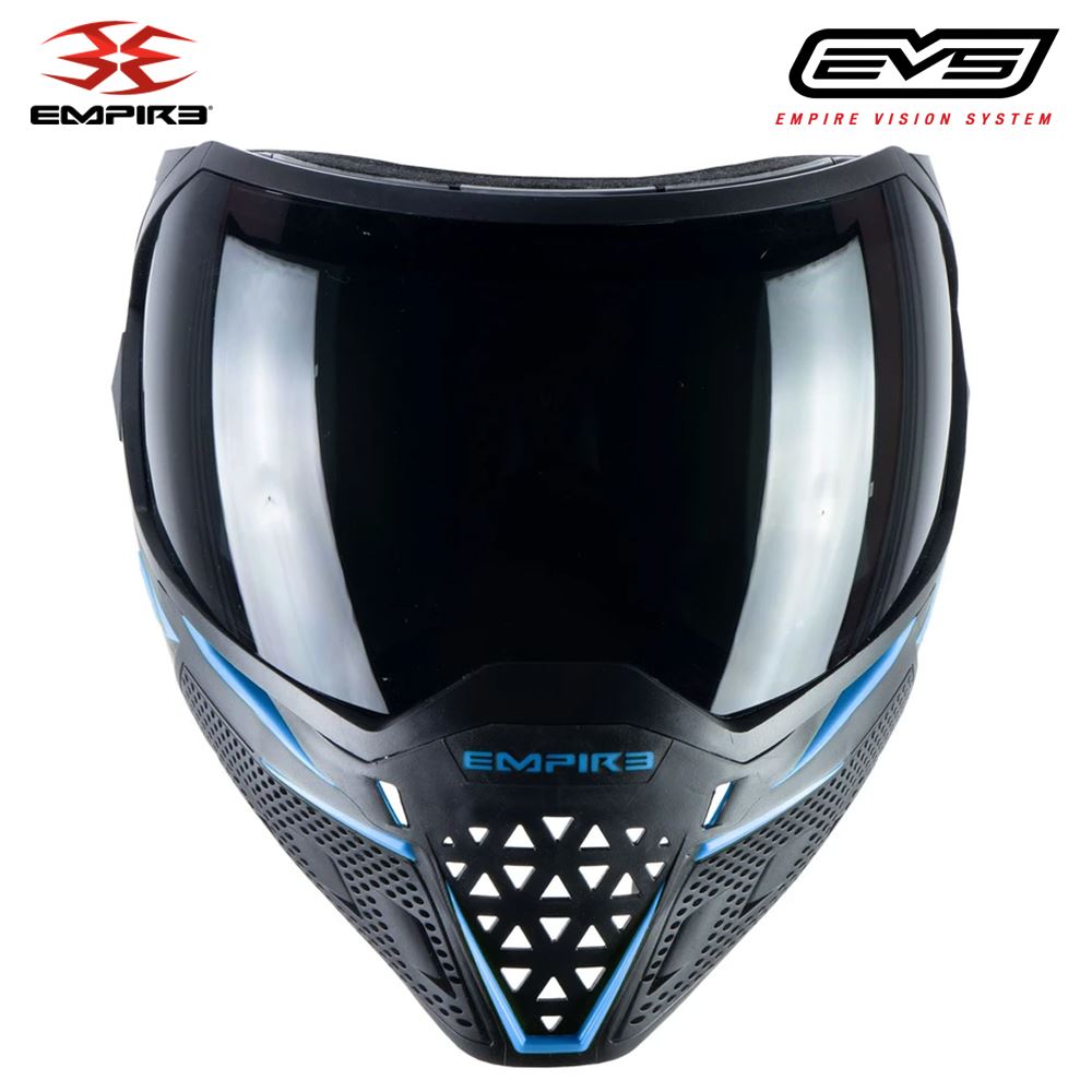 Empire EVS Thermal Paintball Mask - Black / Navy Blue - Ninja & Clear Thermal Lenses Empire
