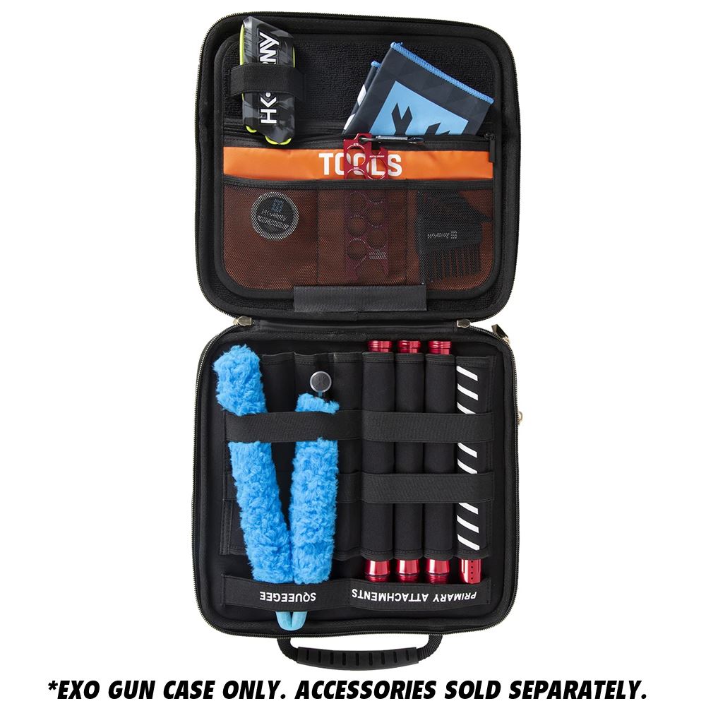 HK Army EXO Marker Case 2.0 – Hard Shell Gun Case Carbon Fiber std config, marker, ready to play feel, for woodsball play, side profile