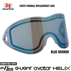 Empire Vents Paintball Mask Goggles Thermal Replacement Lens - Blue Mirror Empire